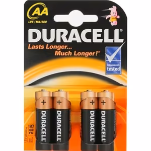 Duracell Basic MN1500 AA/LR6 šarminės baterijos, 4 vnt.