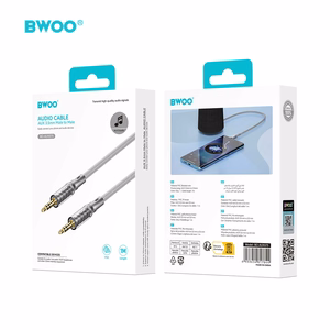 Audio adapteris Bwoo (AUX075) 3,5mm į 3,5mm (p-p) pilkas