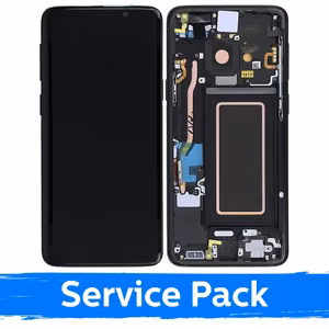 LCD Display Compatible With Samsung G960 S9 With Frame / Midnight Black / (Service Pack)