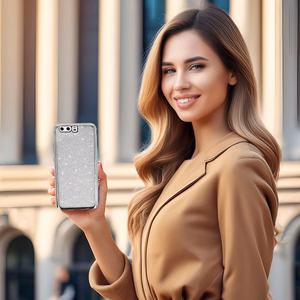 Чехол Elektro Glitter для Huawei P10 серебряный