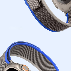 Sportinė Velcro juosta Apple Watch Ultra / 9 / 8 / 7 / 6 / SE / 5 / 4 / 3 / 2 / 1 (42, 44, 45, 49 mm) Dux Ducis juosta YJ versija - mėlyna-pilka