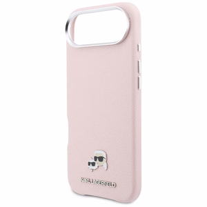 Karl Lagerfeld Karl & Choupette Head Pins Saffiano MagSafe iPhone Air Dėklas - rožinis