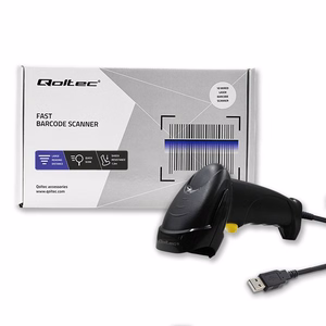 Qoltec 50876 Lazerinis skaitytuvas 1D | USB | Juoda