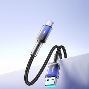 Кабель Joyroom S-A42 Crystal-Clear Series 3A USB-A - USB-C 1,2 м - чёрный
