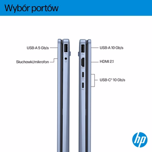 HP OmniBook 5 Flip 14-fp0004nw Intel Core 5 120U 2-in-1 Nešiojamas kompiuteris 35.6 cm (14") 2K Jutiklinis ekranas 16 GB LPDDR5 SDRAM 512 GB SSD Wi-Fi 6 (802.11ax) Windows 11 Home Blue