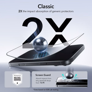 ESR UltraFit grūdintas stiklas 2-jų rinkinys iPhone 17 Pro Max - skaidrus