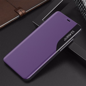 Eco Leather View Case elegantiškas knygos tipo dėklas su stovu iPhone 13 mini violetinis