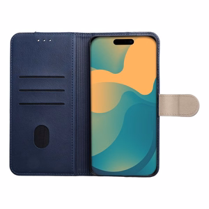 Atverčiamas dėklas Motorola G67 / G77 Split Book, tamsiai mėlynas ir kreminis