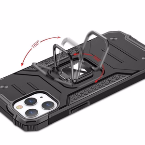 Wozinsky Ring Armor dėklas telefonui iPhone 14 Pro Max šarvuotas dangtelis magnetinis laikiklis žiedas raudonas