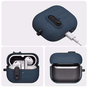 "Tech-Protect" plonas dėklas su kabliuku, skirtas "Samsung Galaxy Buds 3 / 3 FE / 3 Pro" - tamsiai mėlynas