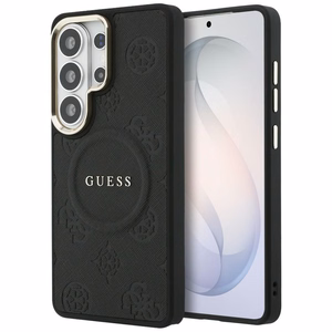 Guess чехол Saffiano Peony Embossed Ring MagSafe Samsung Galaxy S26 Ultra черный