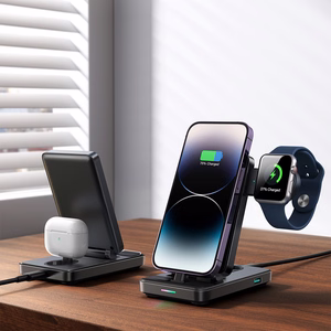 Joyroom JR-WQS02 зарядная станция Lightning 4 в 1 (телефон AirPods Watch USB) - чёрный