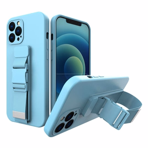 Virvelinis dėklas gelinis dėklas su virvelės grandine rankinės virvelė Samsung Galaxy S20 mėlynas