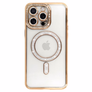 Bling Magnetinis dėklas telefonui Samsung Galaxy A17 5G auksinė