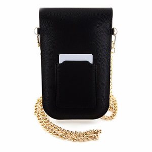 Hello Kitty Leather Metal Logo rankinė su grandinėle – juoda