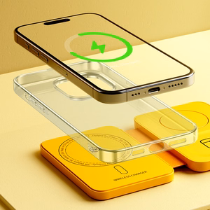 Складная беспроводная зарядная станция WEKOME WP-U172 3-in-1 с зеркалом для iPhone, Apple Watch и AirPods, совместимая с MagSafe, 15 Вт, жёлтая