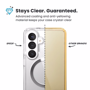 Speck Presidio Perfect-Clear Magnet dėklas, skirtas Samsung Galaxy S26+, „Clear / Silver“ spalvos