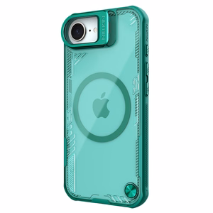Nillkin Iceblade Prop magnetinis dėklas su stovu iPhone 16e telefonui - žalias