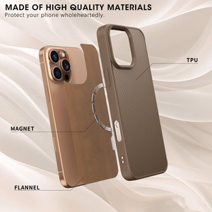 Wozinsky Anglies pluošto dėklas su Magnetiniu Samsung Galaxy S25+ - Rudas