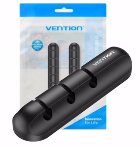 Vention 5-port cable organiser, 2 pcs, black
