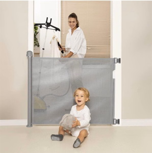 Momcozy M21SSAM08 – retractable child safety gate, 140 cm, grey