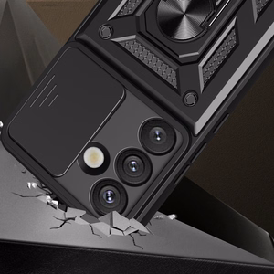 Чехол Hybrid Armor Camshield с подставкой и защитой камеры для Samsung Galaxy M06 5G / F06 5G - чёрный