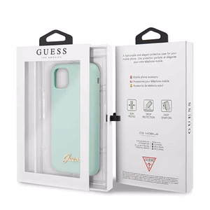 Guess GUHCN58LSLMGG iPhone 11 Pro žalias kietas dėklas Silikoninis Vintage Gold Logo