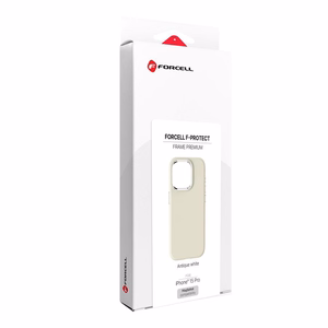 Dėklas skirtas iPhone 15 PRO Forcell F-Protect Frame Premium suderinamas su Magsafe senovinė balta