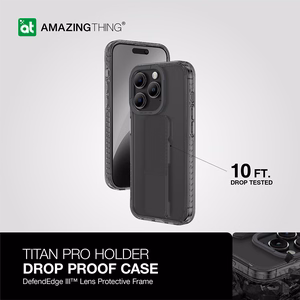 Amazing Thing Titan Pro Holder Case 10FT IP156.7PTHBK for Iphone 15 Pro Max black with stand