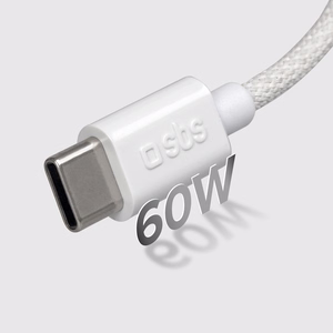 SBS TECABLETISSUETCCG Плетёный кабель USB-C - USB-C 1.5m 60W - серый