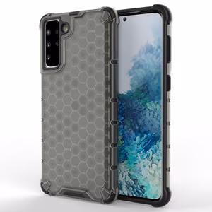 Korinio dizaino dėklas šarvuotas dangtis su geliniu rėmeliu Samsung Galaxy S22 + (S22 Plus) juodas