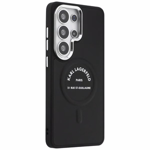 Karl Lagerfeld Embossed Ring RSG Logo MagSafe Чехол для Samsung Galaxy S26 Ultra - чёрный