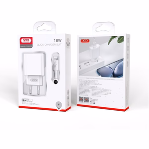 XO wall charger CE02D QC 3.0 18W 1x USB white + USB-C cable