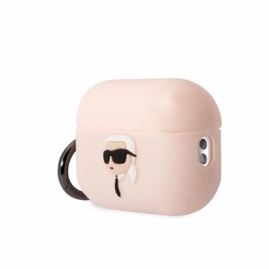 Karl Lagerfeld KLAP2RUNIKP AirPods Pro 2 dėklas rožinis/rožinis Silikoninis Karl Head 3D