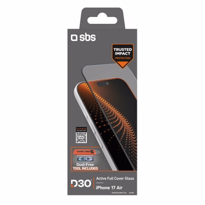 SBS Apsauginis stiklas su D3O tehnologija rinkinys su aplikatoriumi skirtas iPhone 17 Air - skaidrus