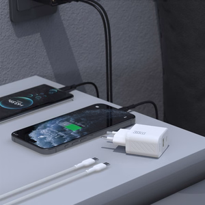 Dudao A27TCEU PD 30W GaN USB-A USB-C Wall Įkroviklis with USB-C Laidas - Juodas