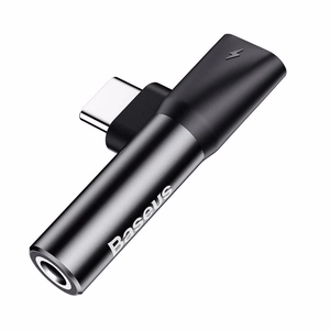 Аудио адаптер Baseus L41 Type-C 2 в 1 чёрный