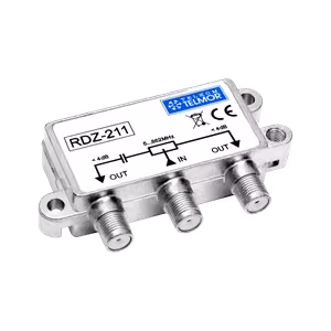Уличный двухканальный RF-разветвитель TELKOM TELMOR RDZ-211, 5–862 МГц, 4,0 дБ, F-разъемы