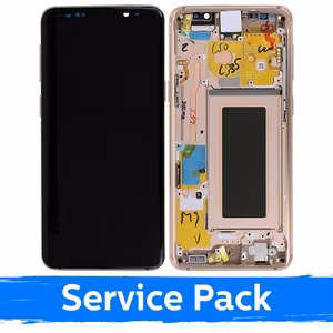 LCD ekranas skirtas Samsung G960 S9 su rėmeliu / Sunrise Gold / (Service Pack)