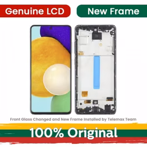 LCD ekranas skirtas Samsung A525 A52 (A526 A52 5G) su rėmeliu / Awesome Blue / (Atnaujintas: Telemax)