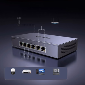 Коммутатор Ugreen на 6 портов 1Gb/s Ethernet с PoE - серый