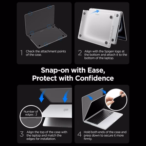 Spigen AirSkin dėklas, skirtas MacBook Pro 14" 2021 / 2023 / 2024 / 2025 / 2026 – skaidrus matinis