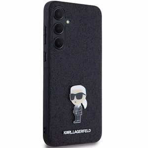 Чехол Karl Lagerfeld Fixed Glitter Ikonik Logo Metal Pin для Samsung Galaxy A55 - чёрный