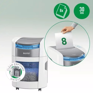 Leitz IQ Optimax AutoFeed 150 80380000 popieriaus smulkintuvas, P4, 150 lapų, 15 l talpos šiukšliadėžė