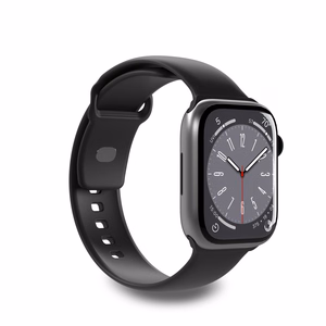 Силиконовый ремешок Puro Icon для Apple Watch 42 / 44 / 45 / 49 мм - чёрный (2 шт.)