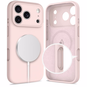 Tech-Protect Silikoninis Magnetinis dėklas telefonui iPhone 17 Pro - Rožinė