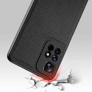 Dux Ducis Fino dėklas telefonui dengtas nailono medžiaga Poco M4 Pro 5G juoda