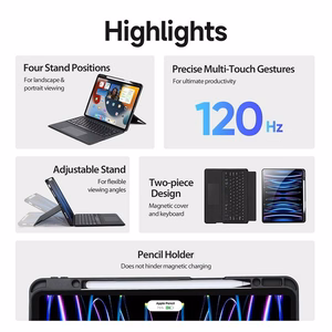 Dėklas su klaviatūra Dux Ducis DK Apple iPad Air 13 2024/iPad Air 13 2025/iPad Pro 12.9 2018/2020/2021/2022 juodas