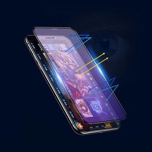 Grūdintas stiklas su mėlynos šviesos filtru ir pilnu klijavimu Samsung Galaxy A72 4G/5G telefonui