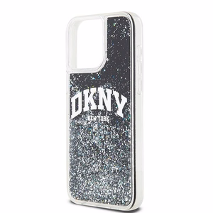 DKNY Liquid Glitter Big Logo dėklas, skirtas iPhone 14 Pro Max, juodas